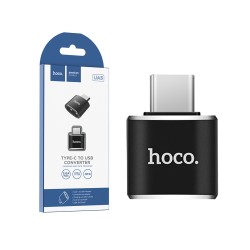 Adaptador Hoco OTG UA5 para Type-c para USB Preto Adaptador Hoco OTG UA5 para Type-c para USB Preto